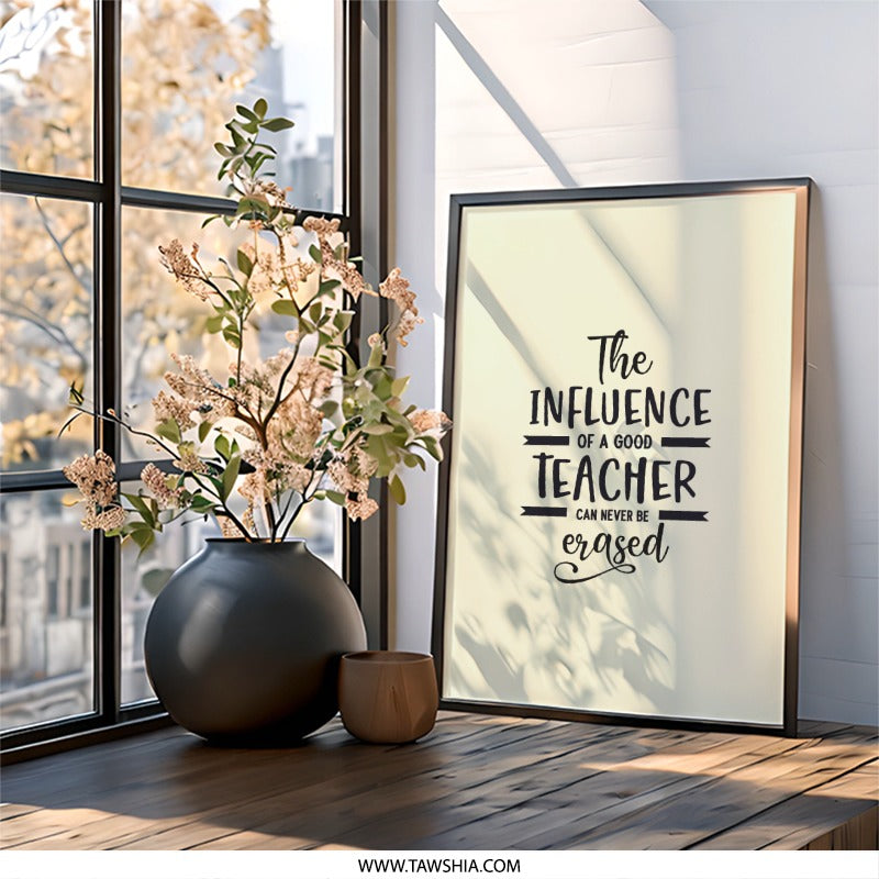 Teacher Influence Wall Art, Inspirational Quote Print, Classroom Decor, Teacher Appreciation Gift, Educator Gift, Mentor Wall Decor - Tawshia