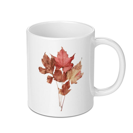 Autumn Leaves Mug, Fall Colors Mug, Nature Lover Gift, Botanical Print, Coffee Mug, Tea Cup, Seasonal Decor, Thanksgiving Gift - Tawshia