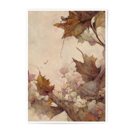 Autumn Leaves Art Photographic Print, Floral Decor, Maple Leaf Illustration, Botanical Wall Art, Autumnal Aesthetic, Elegant Artwork - Tawshia