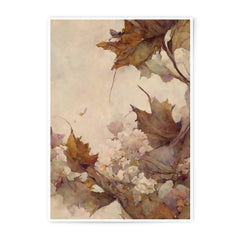 Autumn Leaves Art Photographic Print, Floral Decor, Maple Leaf Illustration, Botanical Wall Art, Autumnal Aesthetic, Elegant Artwork - Tawshia
