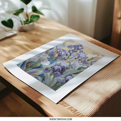 Floral Photographic Print, Iris Flower Wall Art, Botanical Home Decor, Purple Blue Flowers, Nature Photography, Flower Print, Art Print - Tawshia
