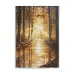 Golden Forest Photographic Print, Sunlight Reflection Art, Nature Wall Decor, Landscape Photography, Home Decor, Gift Idea - Tawshia