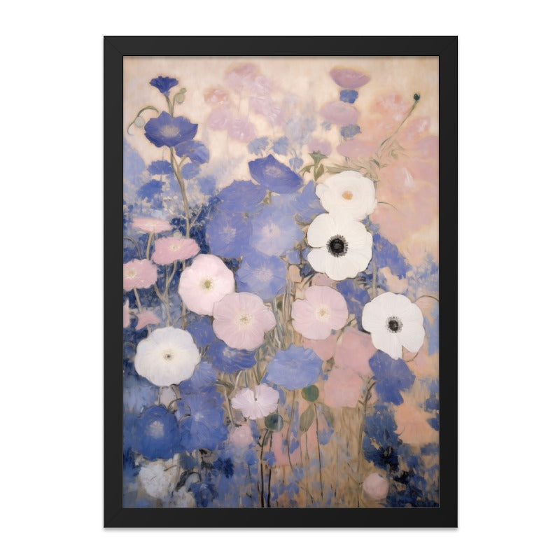 Floral Wall Art, Anemone Flower Print, Botanical Art, Blue Pink Painting, Modern Wall Decor, Fine Art Print, Home Decor, Wall Hanging - Tawshia