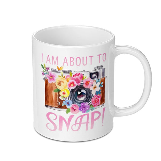 Floral Camera Mug, Photographer Gift Idea, I Am About To Snap Mug, Photography Lover Mug, Cute Mug, Gift for Photographers, Funny Coffee Mug - Tawshia