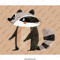 Cute Raccoon Mouse Pad, Cartoon Animal Art, Adorable Desk Decor, Modern Computer Accessory, Unique Gift Idea - Tawshia