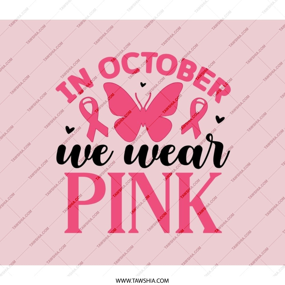 October Breast Cancer Awareness Backpack, Pink Ribbon Butterfly Back Pack, We Wear Pink Backpack, Cause Back Pack - Tawshia