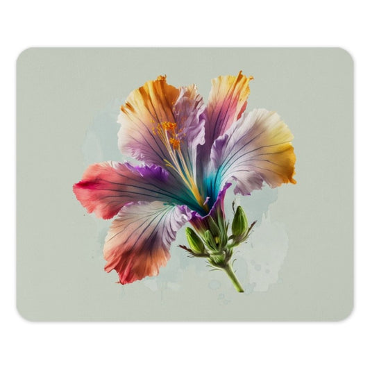 Hibiscus Mouse Pad, Floral Mousepad, Watercolor Flower Mousepad, Colorful Desk Decor, Botanical Computer Accessory, Office Gift, Flower - Tawshia