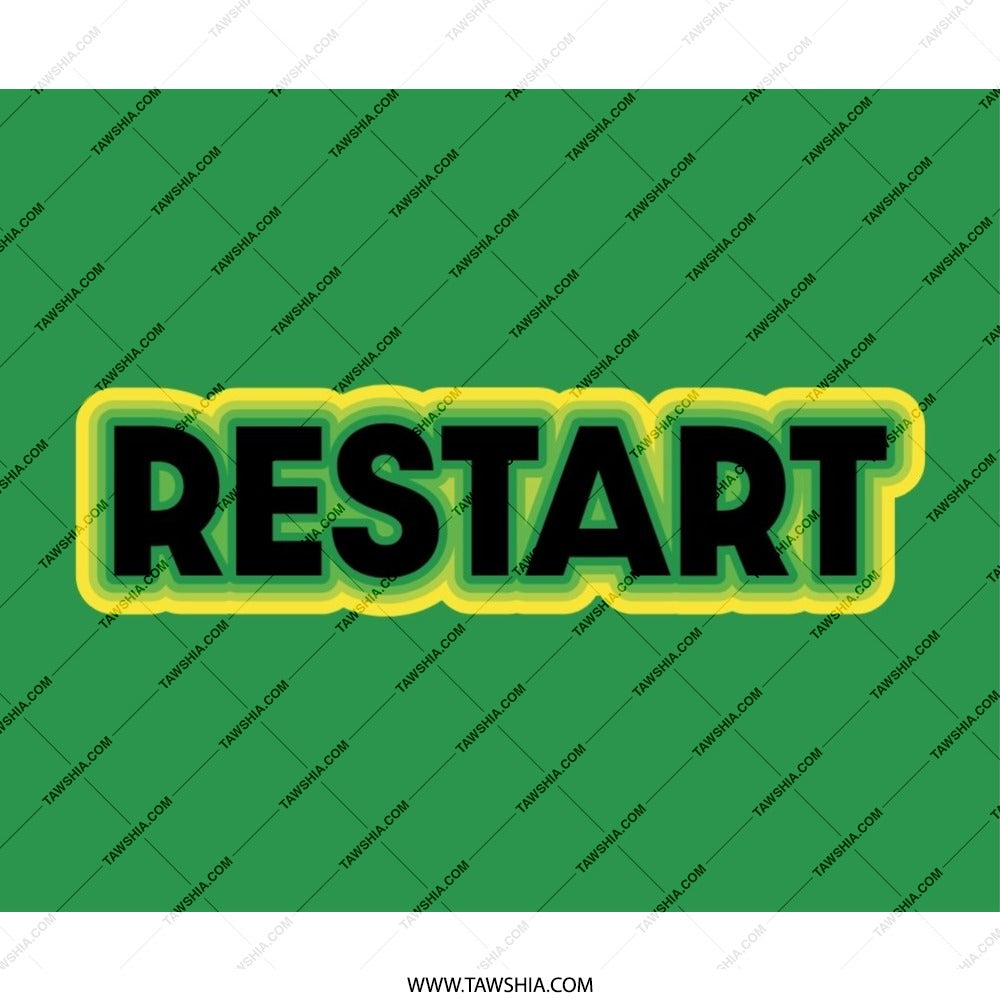 Restart Mouse Pad, Green and Yellow Design, Funny Computer Accessory, Desk Decor, Unique Gift Idea, Office Essential, Gaming Mousepad - Tawshia