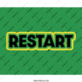Restart Mouse Pad, Green and Yellow Design, Funny Computer Accessory, Desk Decor, Unique Gift Idea, Office Essential, Gaming Mousepad - Tawshia