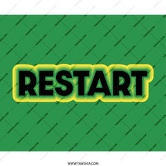 Restart Mouse Pad, Green and Yellow Design, Funny Computer Accessory, Desk Decor, Unique Gift Idea, Office Essential, Gaming Mousepad - Tawshia