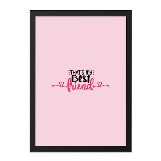 Best Friend Wall Art, Cute Friendship Quote Print, Pink Wall Decor, Gift for Bestie, Modern Wall Art, Typography Wall Art - Tawshia