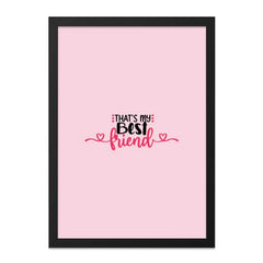 Best Friend Wall Art, Cute Friendship Quote Print, Pink Wall Decor, Gift for Bestie, Modern Wall Art, Typography Wall Art - Tawshia