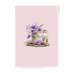 Purple Flowers Photographic Prints, Still Life Art Prints, Kitchen Wall Decor, Botanical Art Prints, Purple Flower Prints - Tawshia