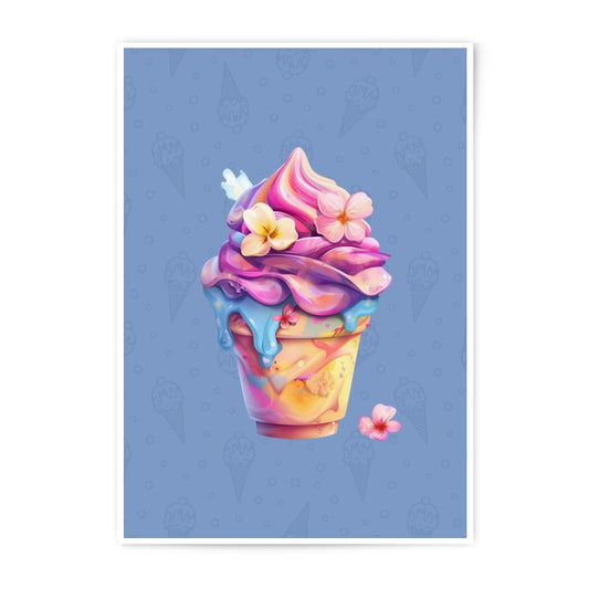 Ice Cream Photographic Print, Cute Dessert Wall Art, Fun Food Print, Colorful Ice Cream Poster, Kitchen Decor, Sweet Treat Art - Tawshia