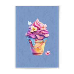 Ice Cream Photographic Print, Cute Dessert Wall Art, Fun Food Print, Colorful Ice Cream Poster, Kitchen Decor, Sweet Treat Art - Tawshia