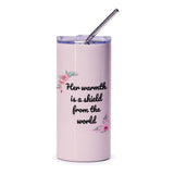 Warmth Shield Tumbler, Floral Tumbler, Inspirational Quote Tumbler, Women's Gift, Gift For Her, Best Seller Tumbler - Tawshia