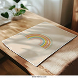 Boho Rainbow Photographic Print, Neutral Nursery Art, Pastel Rainbow Decor, Modern Kids Room, Scandinavian Style, Playroom Wall Art - Tawshia