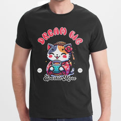 Dream Big Sparkle More Cute Cat Graphic T-Shirt product type