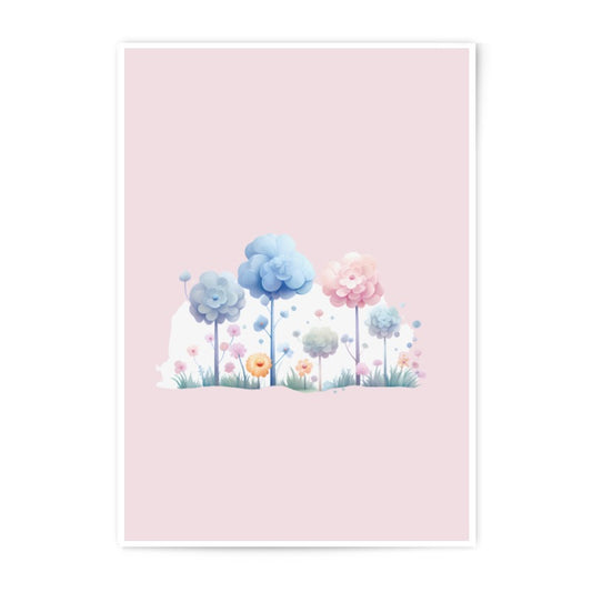 Floral Photographic Prints, Watercolor Flower Art, Pastel Nursery Decor, Whimsical Prints, Flower Field Photo, Home Decor, Wall Art - Tawshia