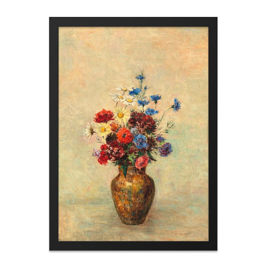 Floral Still Life Wall Art, Vase of Flowers Painting, Vintage Flower Print, Colorful Floral Wall Decor, Rustic Farmhouse Art - Tawshia