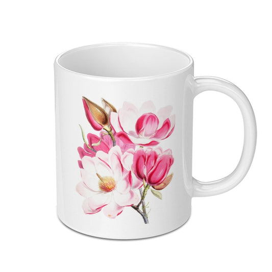 Floral Mug, Magnolia Mug, Flower Coffee Cup, Botanical Mug, Unique Mug, Gift Idea, Decorative Mug, Tea Mug, Stylish Mug, Trending Mug - Tawshia