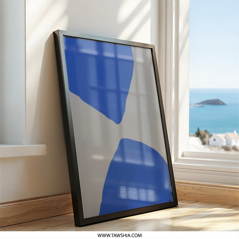 Minimalist Blue Shapes Wall Art, Abstract Art Print, Modern Home Decor, Contemporary Art, Unique Wall Decor, Statement Wall Art - Tawshia