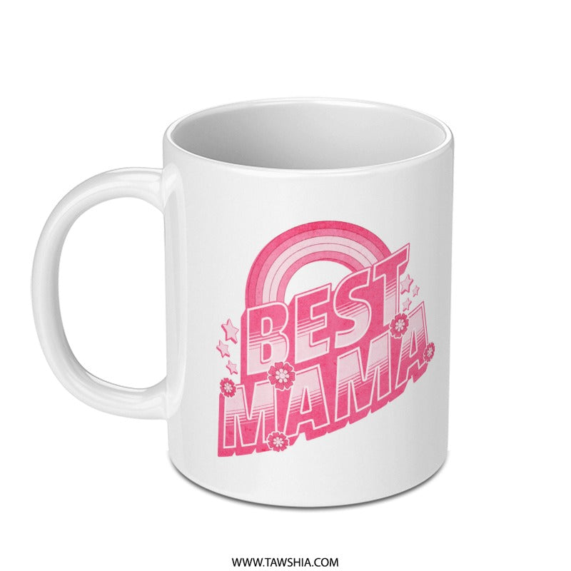 Best Mama Rainbow Pink Flower Mug product