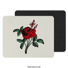 Red Rose Mouse Pad, Floral Mousepad, Botanical Desk Decor, Elegant Flower Gift, Office Accessories, Computer Accessory - Tawshia