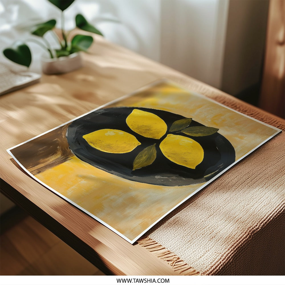Lemon Still Life Photographic Print, Kitchen Wall Art, Citrus Decor, Minimalist Art, Fruit Print, Modern Wall Decor, Art Print - Tawshia