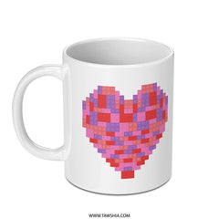 Heart Shaped Pixelated Design Coffee Mug product