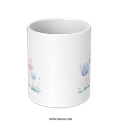 Floral Garden Mug, Watercolor Flower Tree, Unique Coffee Mug, Whimsical Tea Cup, Gift for Plant Lover, Colorful Nature Mug - Tawshia