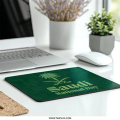 Saudi National Day Mouse Pad, Green, Emblem, National Day Gift, Saudi Arabia Gift, Unique Office Decor, Keyboard Pad, Gaming, Work From Home - Tawshia