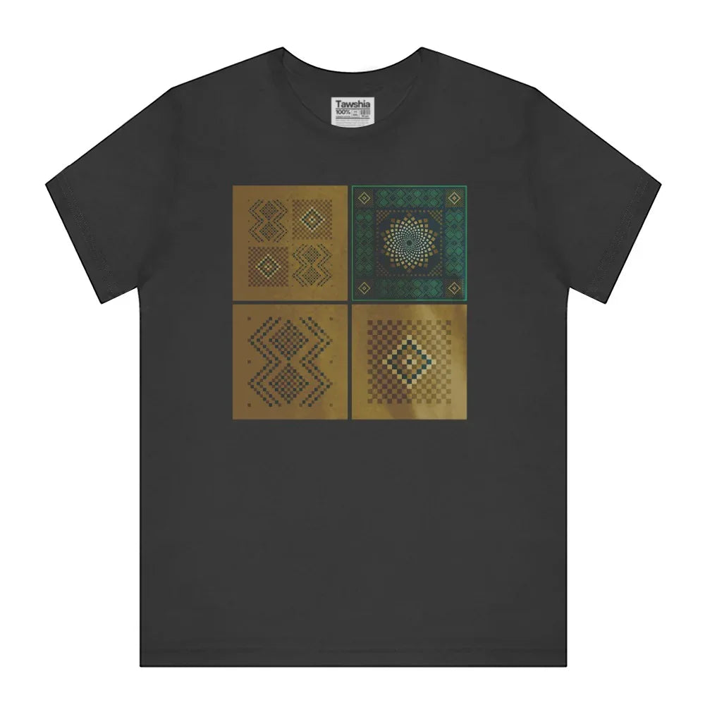 Geometric Pattern Black Short Sleeve Graphic Shirt product