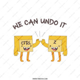 Undo It Tote Bag, Computer Keyboard Keys, Ctrl Z High Five, Geeky Cute Tote, Cartoon Tote, Gift for Programmer, Funny Tote Bag - Tawshia
