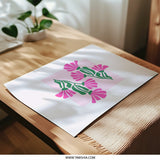 Floral Photographic Print, Pink Flowers Art, Botanical Wall Decor, Modern Home Art, Flower Illustration Art, Pink and Green Art Print - Tawshia