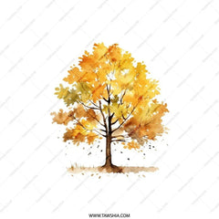 Autumn Tree Watercolor Pillow, Fall Decor Pillow, Seasonal Throw Pillow, Nature Inspired Cushion, Cozy Home Accent - Tawshia