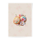 Floral Mooncake Photographic Prints, Sweet Treat Wall Art, Pastel Dessert Illustration, Food Photography, Kitchen Decor, Flower Arrangement - Tawshia