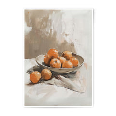 Orange Still Life Photographic Print, Fruit Bowl Painting, Kitchen Art Print, Home Decor, Modern Art, Elegant Wall Art, Neutral Tones - Tawshia