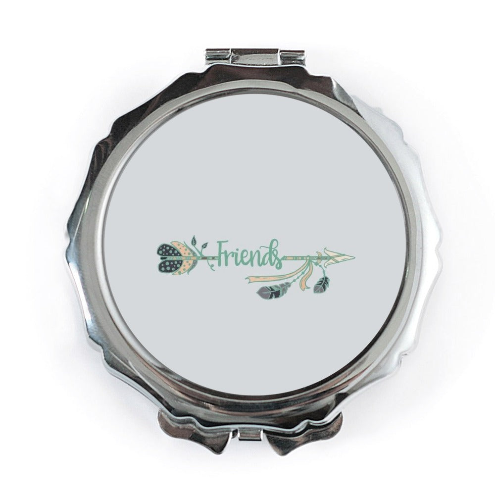 Friends Arrow Pocket Mirror, Friendship Gift, Best Friend Present, Pocket Makeup Mirror, Travel Mirror, Compact Mirror - Tawshia