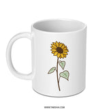 Sunflower Mug, Floral Mug, Flower Mug, Coffee Mug, Gift for Her, Nature Lover Gift, Plant Mug, Gardener Gift, Cute Mug, Sunflower Design - Tawshia