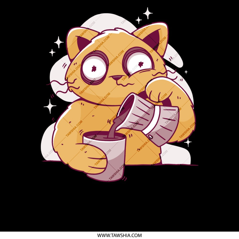 Funny Cat Pouring Drink Cute Graphic T-shirt product