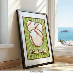 Baseball Wall Art, Lets Play The Game Print, Sports Art Decor, Baseball Poster, Fan Gift, Baseball Artwork, Kids Room Decor, Man Cave Art - Tawshia