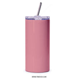 Cute Boba Tea Tumbler, Kawaii Drink Cup, Bubble Tea Lover Gift, Pink Tumbler with Straw, Trendy Drinkware, Unique Tumbler Design - Tawshia