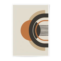 Abstract Geometric Photographic Print, Modern Art Poster, Circle Shapes Wall Decor, Beige Brown Art Print, Home Decor, Wall Art - Tawshia