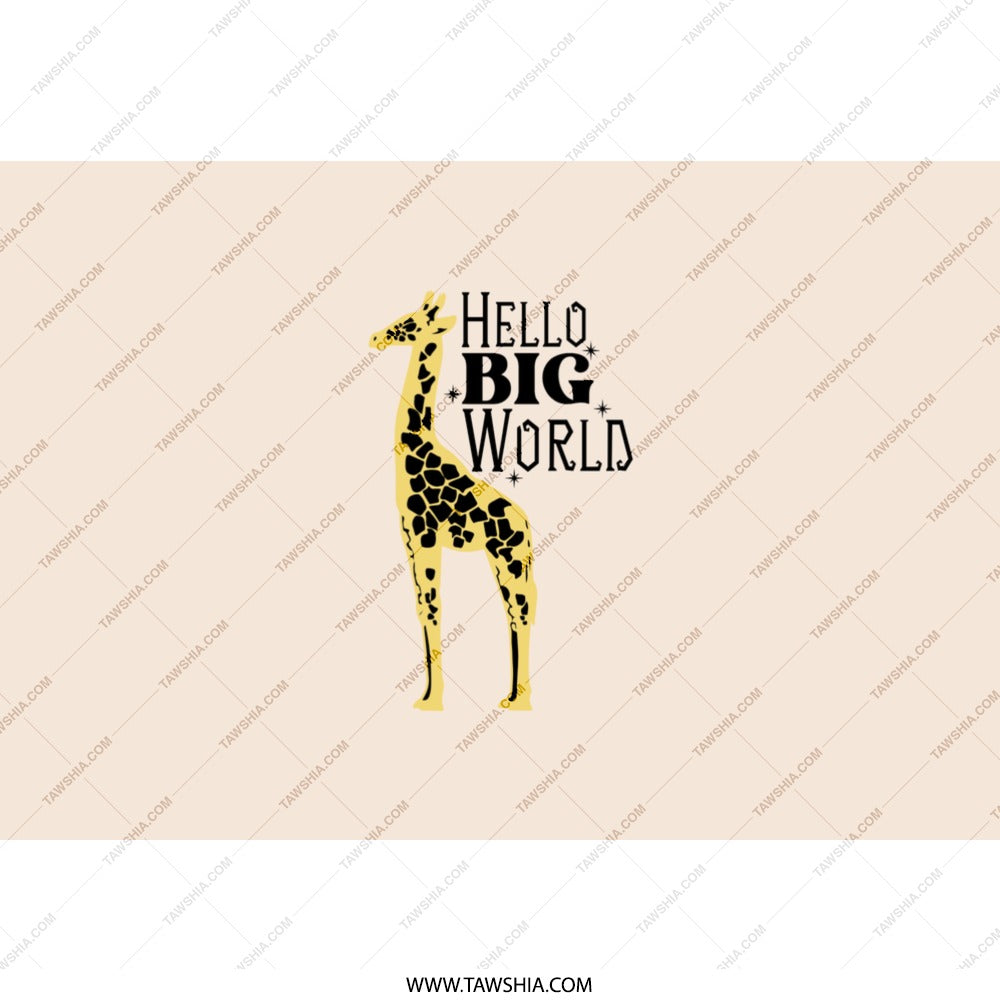 Giraffe Tumbler, Hello Big World Tumbler, Animal Tumbler, Unique Tumbler, Stylish Drinkware, Gifts for Animal Lovers, Travel Mug - Tawshia