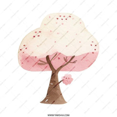 Cherry Blossom Tote Bag, Watercolor Tree Bag, Floral Shopping Bag, Pink Tree Design, Eco Friendly Gift Bag, Everyday Tote Bag, Cute Tote Bag - Tawshia