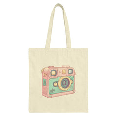 Cute Camera Tote Bag, Pastel Colors, Photographer Gift, Stylish Tote, Trendy Design, Everyday Bag, Shopping Bag, Book Bag, Travel Tote - Tawshia