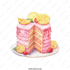 Lemon Cake Tote Bag, Cute Foodie Gift, Watercolor Dessert Bag, Stylish Grocery Tote, Unique Birthday Gift, Baker Gift Idea - Tawshia