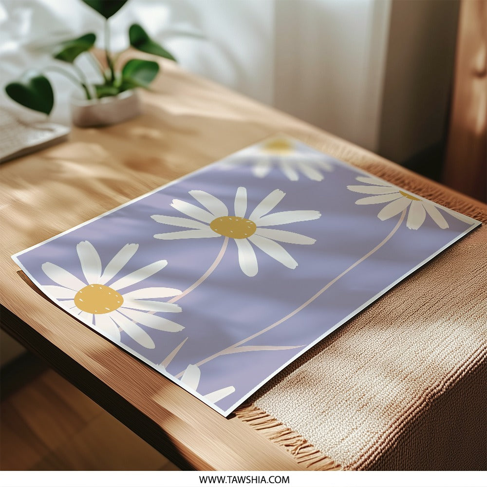Daisy Photographic Print, Floral Wall Art, Botanical Print, Flower Photography, Home Decor, Living Room Art, Minimalist Art Print - Tawshia