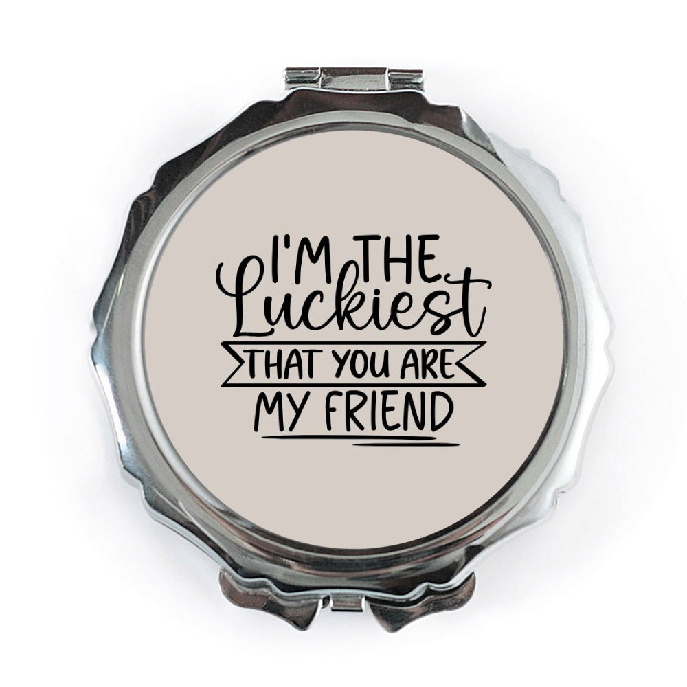 Luckiest Friend Pocket Mirror, Best Friend Gift, Friendship Mirror, Compact Mirror, Friend Birthday Gift, Travel Mirror, Pocket Mirror - Tawshia